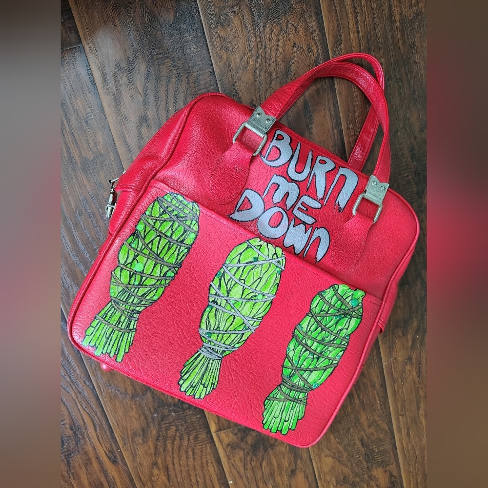 Custom Vintage 70s Sears Red Artistic Travel Bag